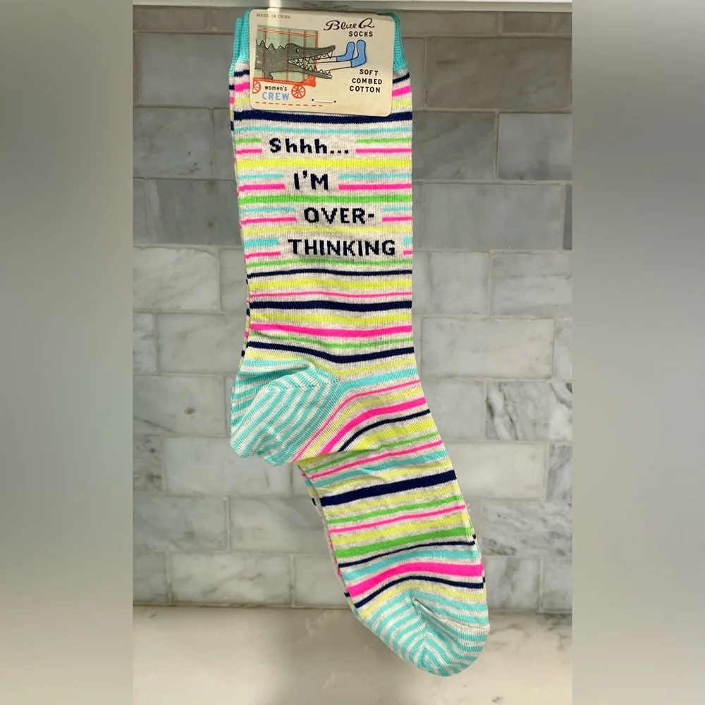Shhh I'm Overthinking W-Crew Socks- Women’s‎ Size 5-10